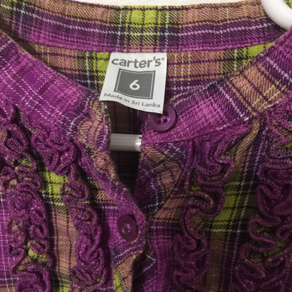 Girls Carters Dress Plaid Flannel Size 6 EUC LS - Picture 2 of 4
